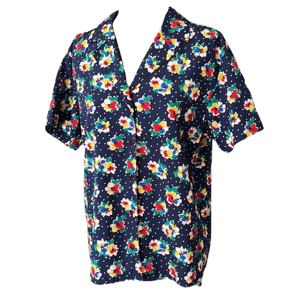 Vintage Suburbans Floral Button Up Blouse
